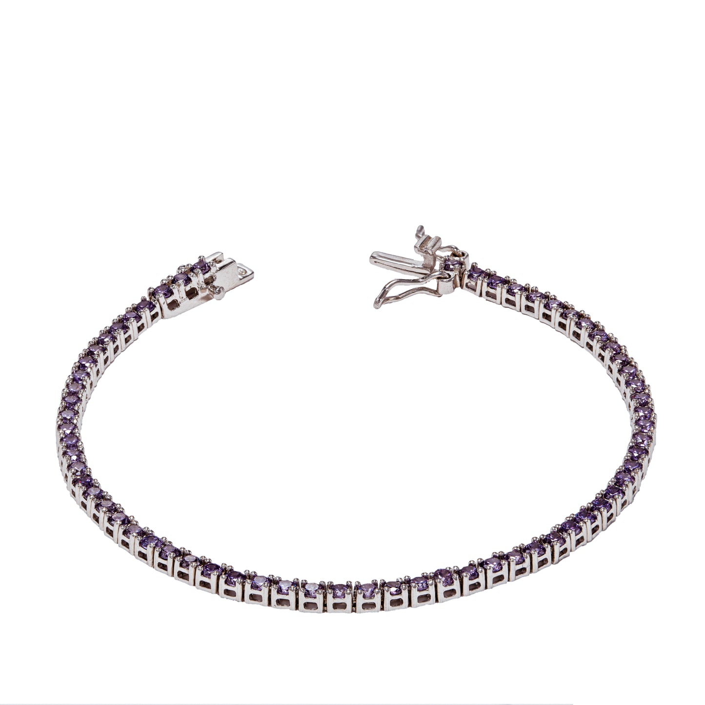 Bracciale Tennis Viola in Argento 925 con zirconi