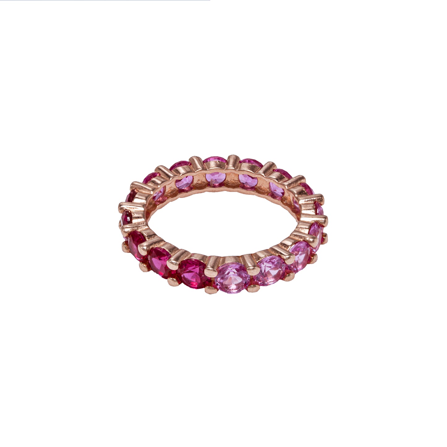 Anello veretta Rosa con zirconi