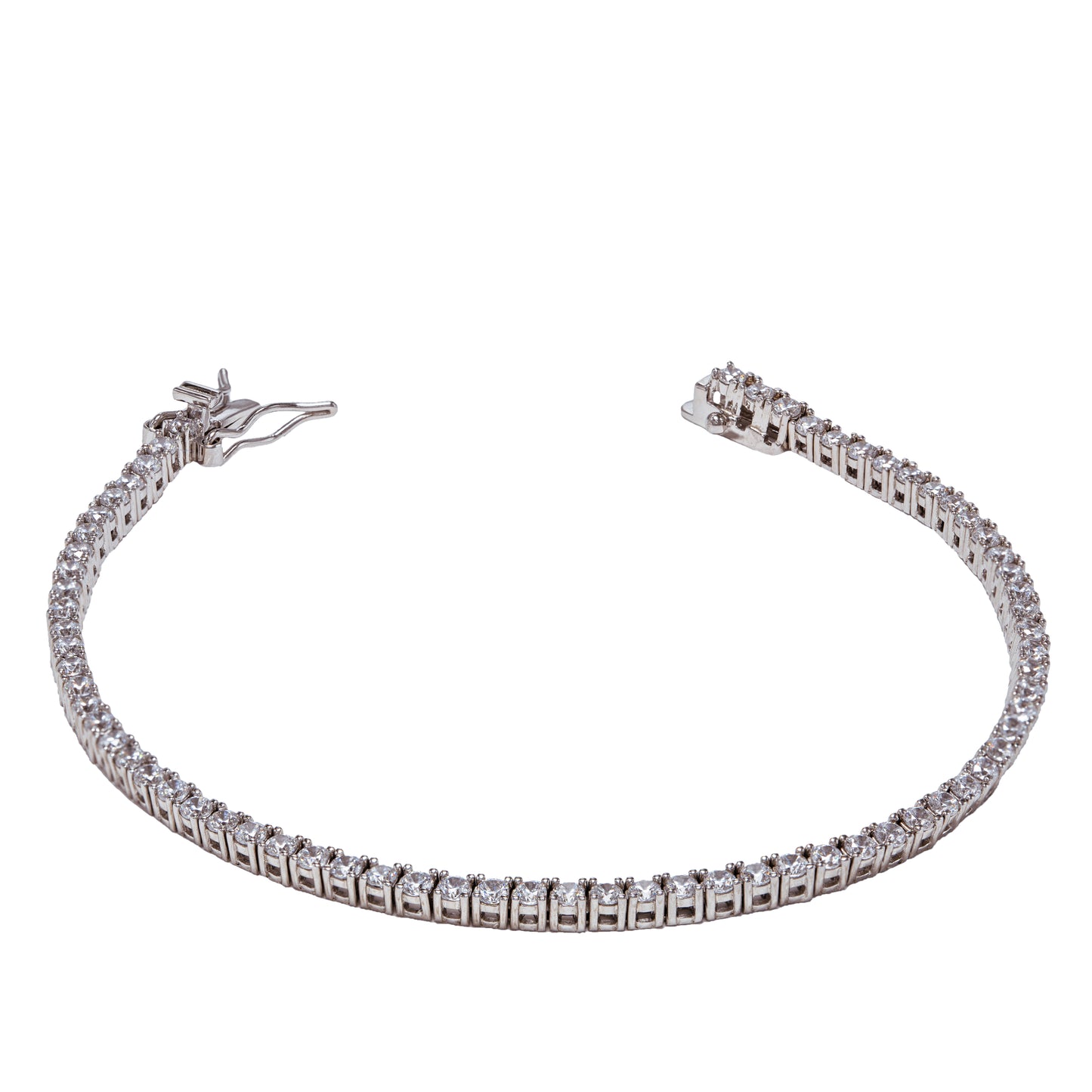 Bracciale Tennis Bianco in Argento 925 con zirconi