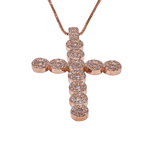 Collana Croce in argento con zirconi